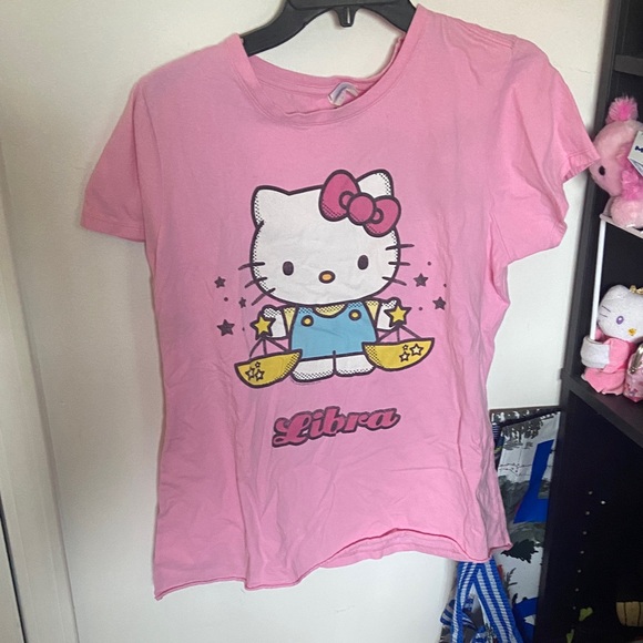 Hello Kitty Tops - Pink Hello Kitty Libra zodiac shirt